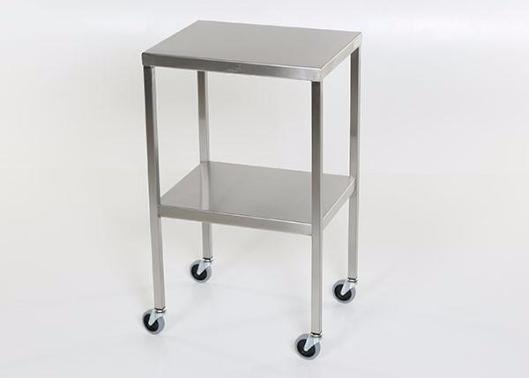AC2001 Stainless Steel Instrument/Back Table with Shelf: 20"W x 16"D x 34"H