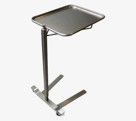 MS761 Stainless Steel Mayo Stand, Thumb Control, Removable Tray: 16 1/4"W 21 1/4"L, 36 - 62"H
