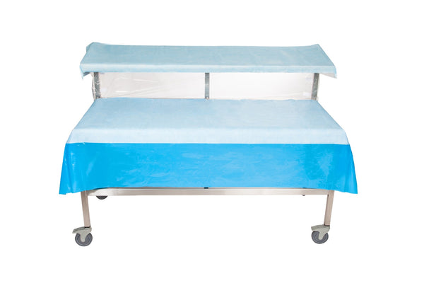 Heavy-Duty Surgical Drapes for Two-Tier Back Tables with Flat Top