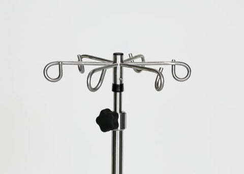 Stainless Steel 6-leg IV Pole with 6 Hook Top
