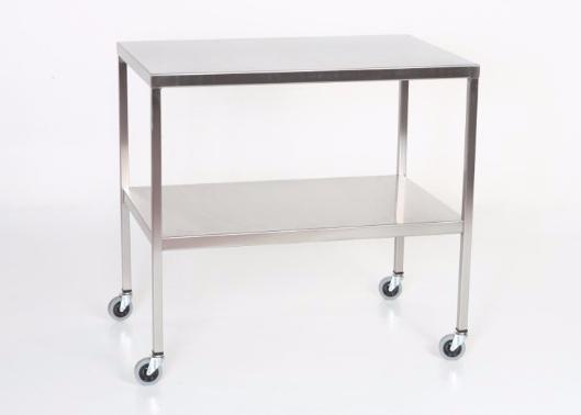 AC2004 Stainless Steel Instrument/Back Table with Shelf: 36"W x 20"D x 34"H