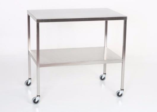 AC2008 Stainless Steel Instrument/Back Table with Shelf: 60"W x 24"D x 34"H