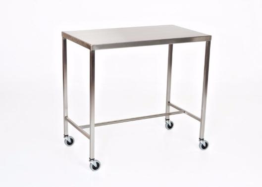 AC2016 Stainless Steel Instrument/Back Table with H Brace: 48"W x 24"D x 34"H