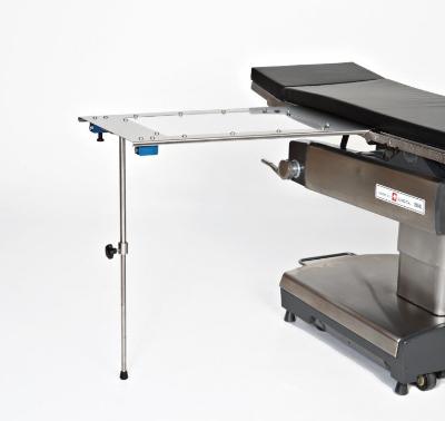 AC2204-1 Rectangle Stainless Steel Arm & Hand Surgery Table: Under-the-Pad Mount with Single Post Foot