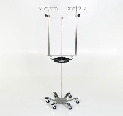 AC2866 | Stainless Steel Double IV Pole with Steering Wheel and Tray