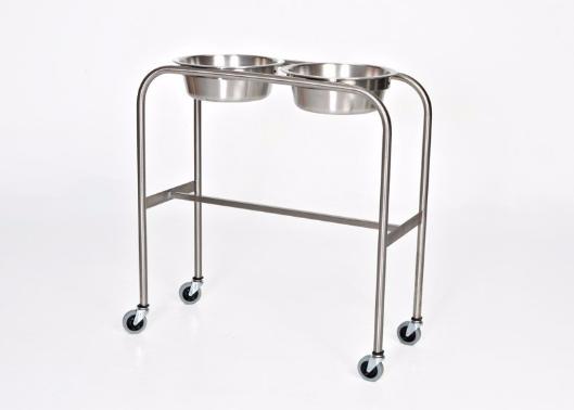 AC748 | Double Basin Solution Stand, without Shelf, 33"W x 15"D, 34"H