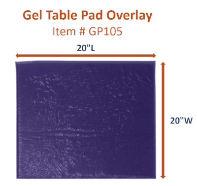GP105 | Gel Pad Overlay: 20"L x 20"W x 1/2"T