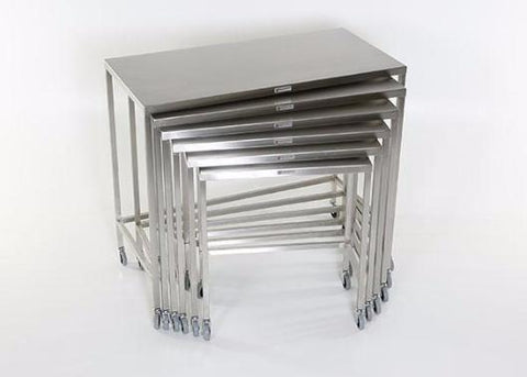 AC2022 Stainless Steel Nesting Instrument/Back Table with U-Brace: 36"W x 18"D x 36"H