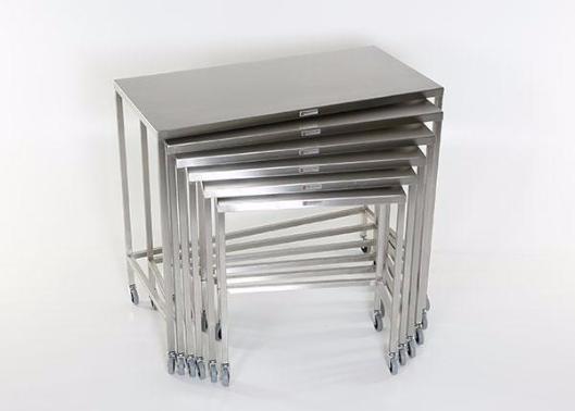 AC2024 Stainless Steel Nesting Instrument/Back Table with U-Brace: 44"W x 22"D x 40"H
