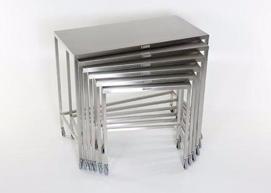 AC2020 Stainless Steel Nesting Instrument/Back Table with U-Brace: 28"W x 14"D x 32"H