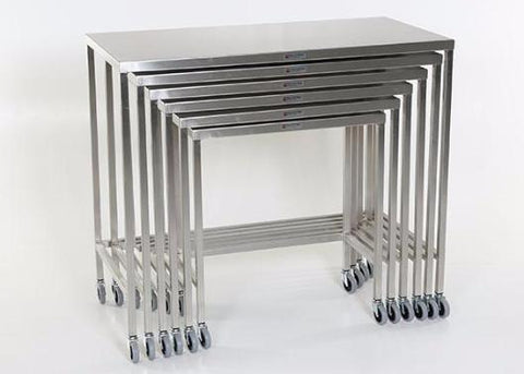AC2022 Stainless Steel Nesting Instrument/Back Table with U-Brace: 36"W x 18"D x 36"H