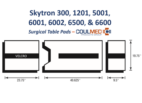 Skytron 300, 1201, 5001, 6001, 6002, 6500, 6600 Surgical Table Pads