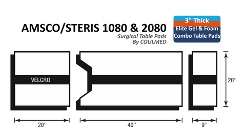 Gel & Foam Combo AMSCO/STERIS 1080 & 2080 Surgical Table Pads