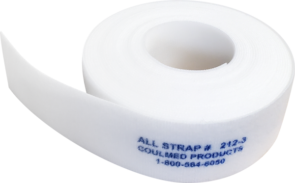 212-3-25 All Strap, White Surgical Velcro Strap, Extra Soft, 2"W x 25' Long